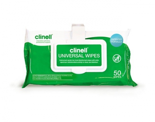 Wipe Clinell Disinfectant Universal Clip Pack 50pk