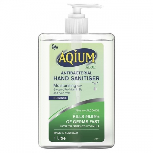 Aqium Hand Sanitiser (Aloe) 1ltr ea