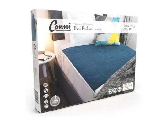 Conni Bed Pad 1m x 1m w Tuck Ins Teal each