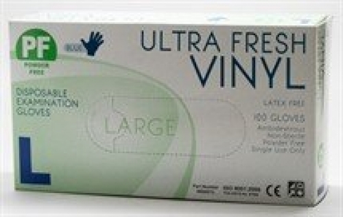 Gloves Vinyl Powder Free BLUE Lge 100