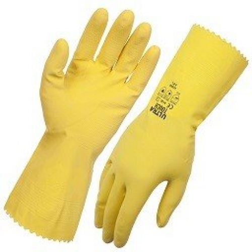 Glove Flocklined UltraTouch Yellow 7-7.5 pack/12
