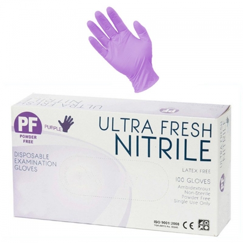Gloves Nitrile PF Purple Medium 100