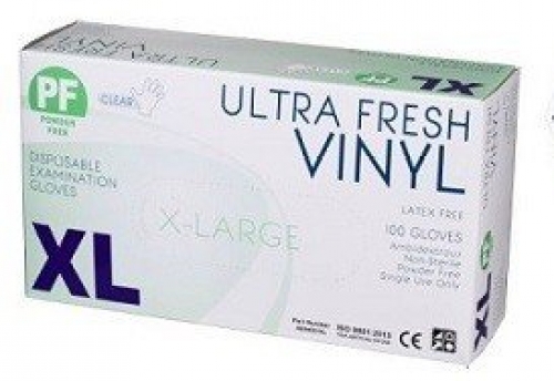 Gloves Vinyl Powder Free CLEAR Xlge 100