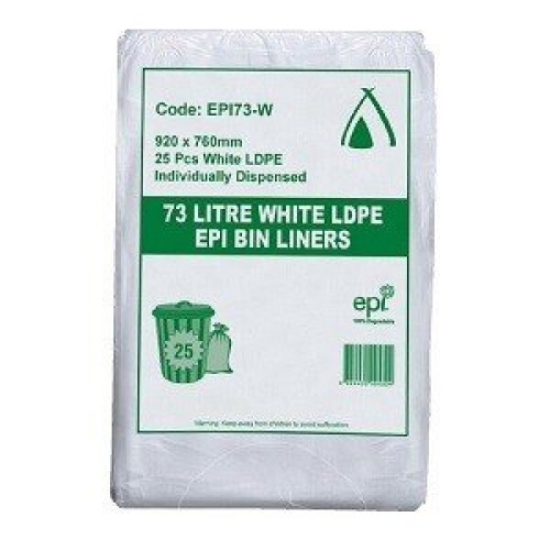Bin Liner 73Lt White 250
