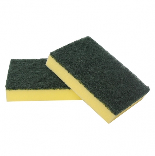 Standard Grade Green / Yellow Scourer Sponge 10