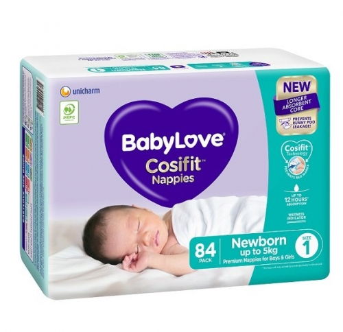 Babylove Cosifit Jumbo Newborn Size 1 84x3