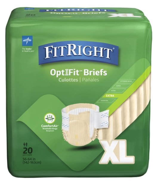 Medline Fitright Plus Brief Wrap XL Biege 80